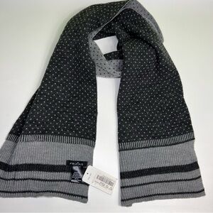 Fraas Gray and Black Knit Scarf NWT